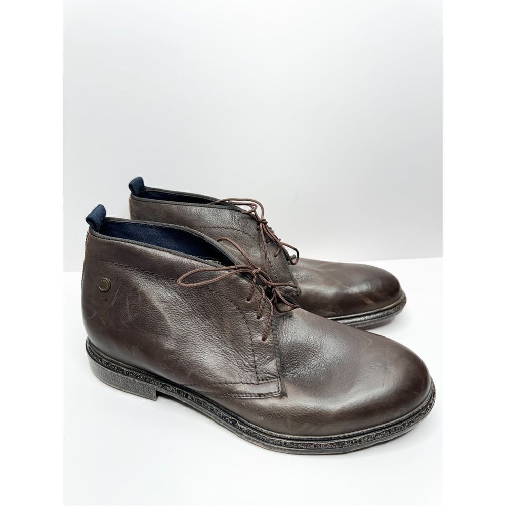 Base London Men’s Shoes Brown‎ Leather Size 8 Lace Up Round Toe Casual